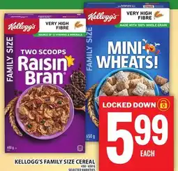 Food Basics KELLOGG'S FAMILY SIZE CEREAL offer