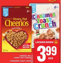 Food Basics GENERAL MILLS HONEY NUT CHEERIOS, CINNAMON TOAST CRUNCH offer