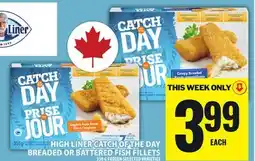 Food Basics HIGH LINER CATCH OF THE DAY BREADED OR BATTERED FISH FILLETS offer