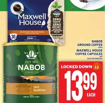 Food Basics NABOB GROUND COFFEE or MAXWELL HOUSE COFFEE CAPSULES offer