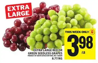 Food Basics EXTRA LARGE RED OR GREEN SEEDLESS GRAPES offer