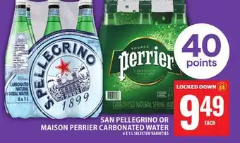 Food Basics SAN PELLEGRINO OR MAISON PERRIER CARBONATED WATER offer