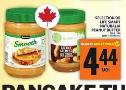 Food Basics SELECTION OR LIFE SMART NATURALIA PEANUT BUTTER offer