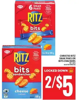 Food Basics CHRISTIE RITZ SNAK PAKS OR BITS CRACKERS offer