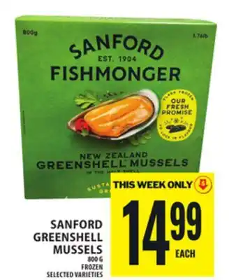 Food Basics SANFORD GREENSHELL MUSSELS offer