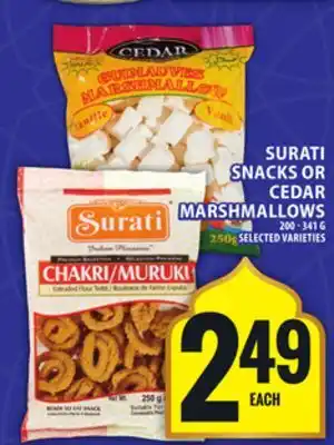 Food Basics SURATI SNACKS OR CEDAR MARSHMALLOWS offer