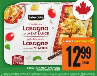 Food Basics SELECTION MEAT LASAGNA offer