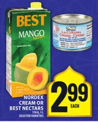 Food Basics NORDEX CREAM OR BEST NECTARS offer