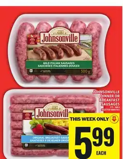 Food Basics JOHNSONVILLE DINNER OR BREAKFAST SAUSAGES offer