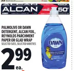 Metro PALMOLIVE OR DAWN DETERGENT, ALCAN FOIL, REYNOLDS PARCHMENT PAPER OR GLAD WRAP offer