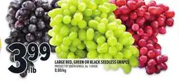 Metro LARGE RED, GREEN OR BLACK SEEDLESS GRAPES offer