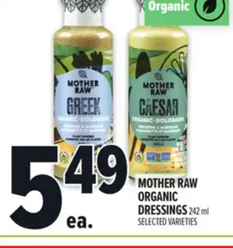 Metro MOTHER RAW ORGANIC DRESSINGS offer