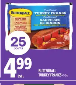 Metro BUTTERBALL TURKEY FRANKS offer