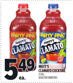 Metro MOTT'S CLAMATO COCKTAIL offer