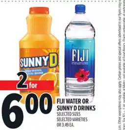 Metro FIJI WATER OR SUNNY D DRINKS offer