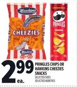 Metro PRINGLES CHIPS OR HAWKINS CHEEZIES SNACKS offer