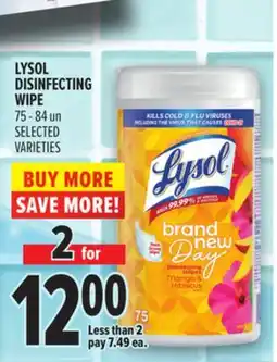 Metro LYSOL DISINFECTING WIPE offer