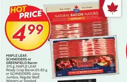 Sobeys MAPLE LEAF, SCHNEIDERS or GREENFIELD Bacon offer