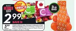 Sobeys COMPLIMENTS Gala, McIntosh, Ambrosia or Red Delicious Apples offer