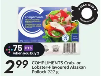 Sobeys COMPLIMENTS Crab-or Lobster-Flavoured Alaskan Pollock offer