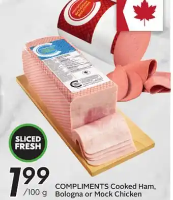 Sobeys COMPLIMENTS Cooked Ham, Bologna or Mock Chicken offer