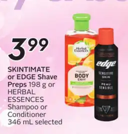 Sobeys SKINTIMATE or EDGE Shave Preps offer