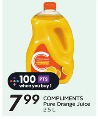 Sobeys COMPLIMENTS Pure Orange Juice offer