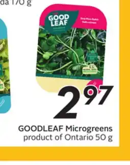 Sobeys GOODLEAF Microgreens offer