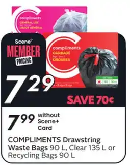 Sobeys COMPLIMENTS Drawstring Waste Bags offer