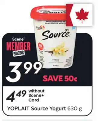 Sobeys YOPLAIT Source Yogurt offer