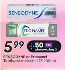 Sobeys SENSODYNE or Pronamel Toothpaste offer