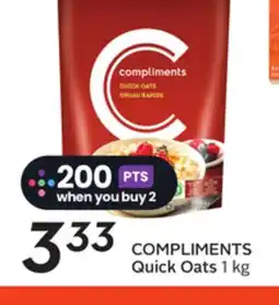 Sobeys COMPLIMENTS Quick Oats offer