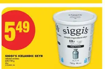 No Frills SIGGI'S ICELANDIC SKYR, 650/750 g offer