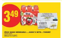 No Frills IÖGO NANO DRINKABLE 6' s or SIGGI'S SKYR 4' s YOGURT offer