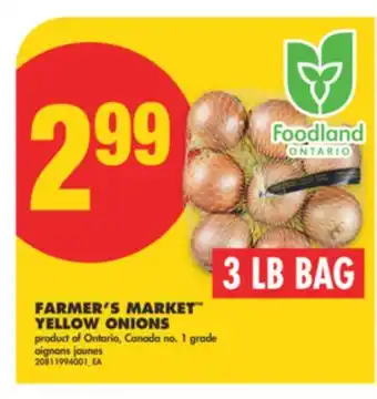 No Frills FARMER'S MARKET YELLOW ONIONS, 3 LB BAG offer