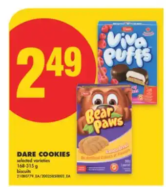 No Frills DARE COOKIES, 168-315 g offer