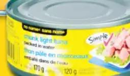 No Frills NO NAME TUNA, 85/170 g offer