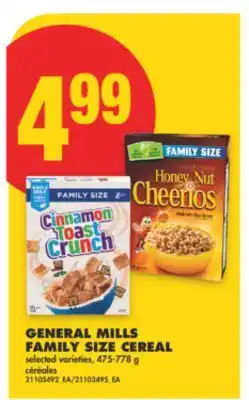 No Frills GENERAL MILLS FAMILY SIZE CEREAL, 475-778 g offer