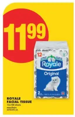 No Frills ROYALE FACIAL TISSUE, 12x100 sheets offer