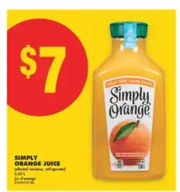 No Frills SIMPLY ORANGE JUICE, 2.63 L offer