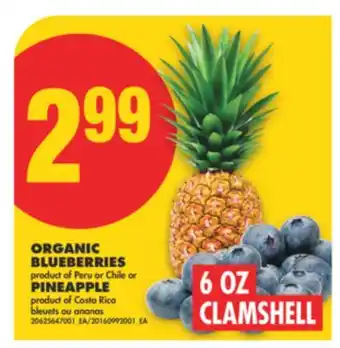 No Frills ORGANIC BLUEBERRIES or Chile or PINEAPPLE product offer