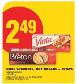 No Frills DARE CRACKERS, DRY BREADS or CRISPS, 100-225 g offer