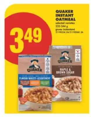 No Frills QUAKER INSTANT OATMEAL, 232-344 g offer