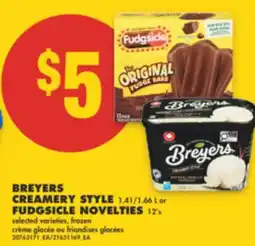 No Frills BREYERS CREAMERY STYLE 1.41/1.66 L or FUDGSICLE NOVELTIES 12' s offer