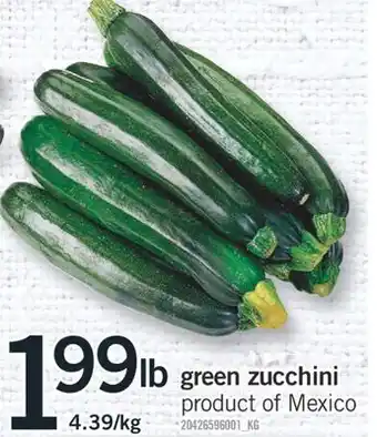 Fortinos GREEN ZUCCHINI offer