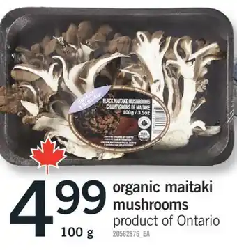 Fortinos ORGANIC MAITAKI MUSHROOMS, 100 g offer