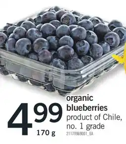 Fortinos ORGANIC BLUEBERRIES, 170 g offer