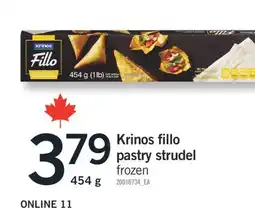 Fortinos KRINOS FILLO PASTRY STRUDEL, 454 G offer