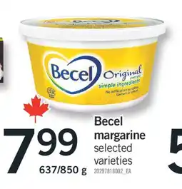 Fortinos BECEL MARGARINE, 637/850 g offer