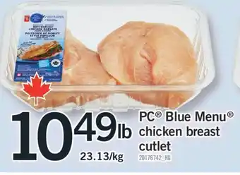 Fortinos PC BLUE MENU CHICKEN BREAST CUTLET offer